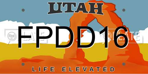 FPDD16 Utah License Plate