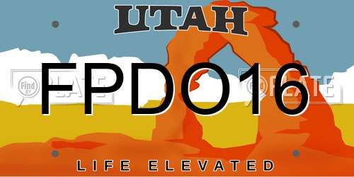 FPDO16 Utah License Plate