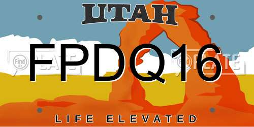 FPDQ16 Utah License Plate