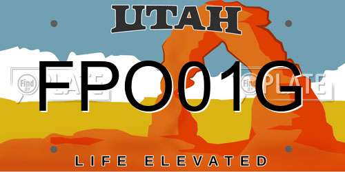FPO01G Utah License Plate