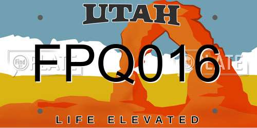 FPQ016 Utah License Plate