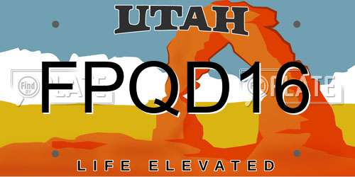 FPQD16 Utah License Plate
