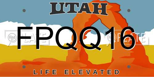 FPQQ16 Utah License Plate