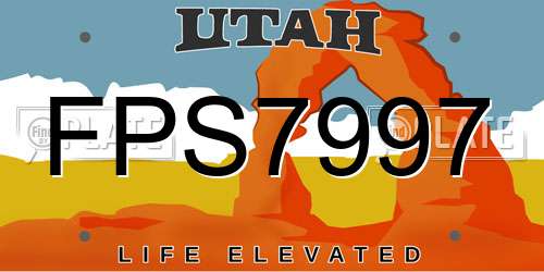FPS7997 Utah License Plate