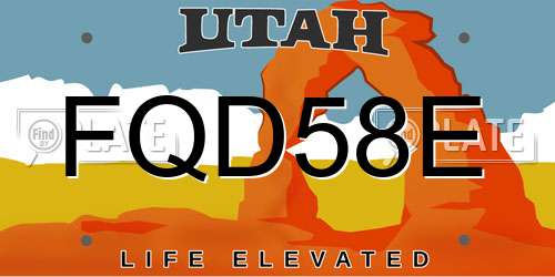 FQD58E Utah License Plate