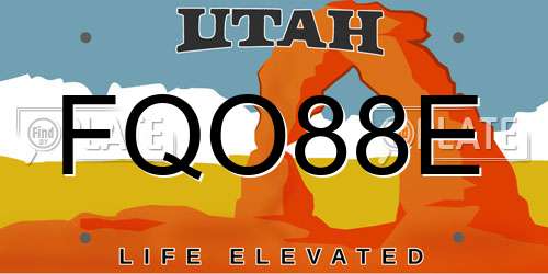 FQO88E Utah License Plate