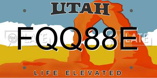 FQQ88E Utah License Plate