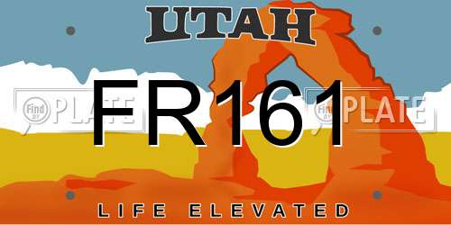 FR161 Utah License Plate