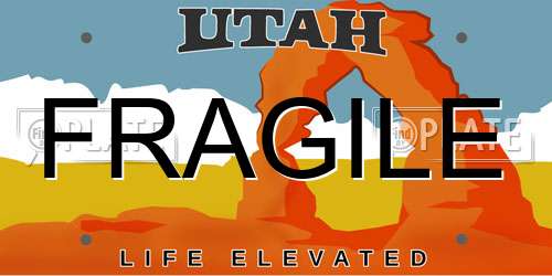 FRAGILE Utah License Plate