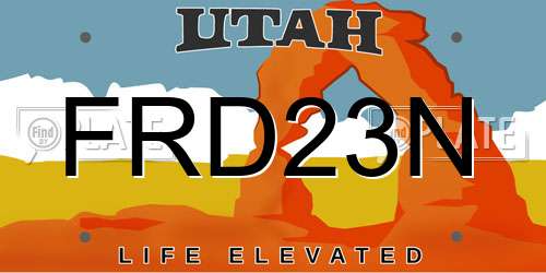 FRD23N Utah License Plate