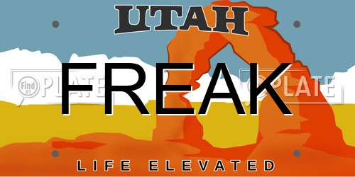FREAK Utah License Plate