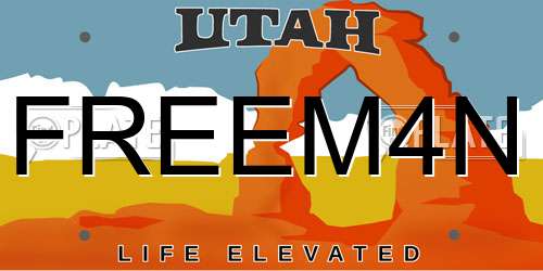 FREEM4N Utah License Plate