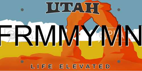 FRMMYMN Utah License Plate