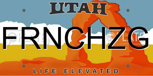 FRNCHZG Utah License Plate