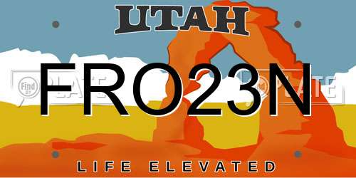 FRO23N Utah License Plate