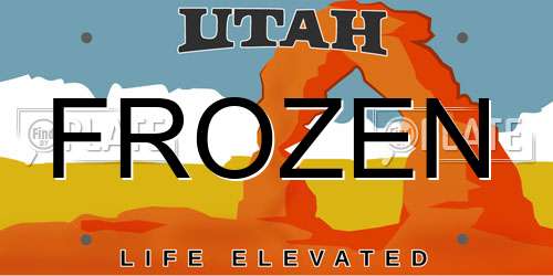 FROZEN Utah License Plate