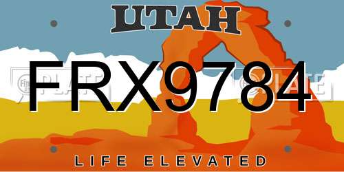 FRX9784 Utah License Plate