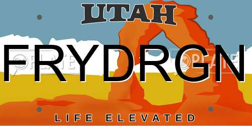 FRYDRGN Utah License Plate