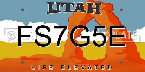 FS7G5E Utah License Plate