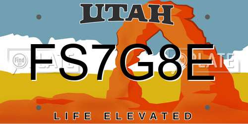 FS7G8E Utah License Plate