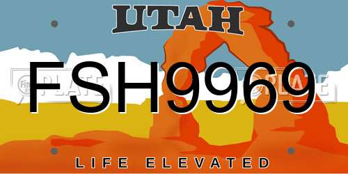 FSH9969 Utah License Plate