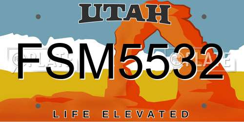 FSM5532 Utah License Plate
