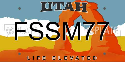 FSSM77 Utah License Plate