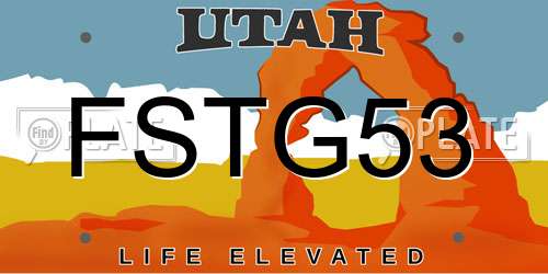 FSTG53 Utah License Plate