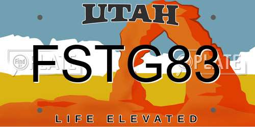 FSTG83 Utah License Plate