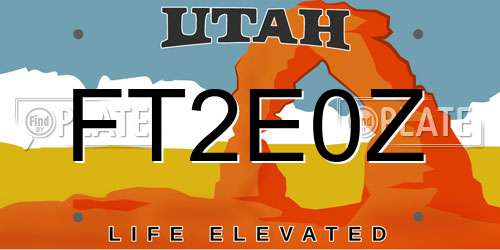 FT2E0Z Utah License Plate