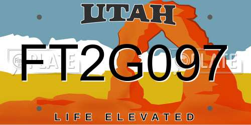 FT2G097 Utah License Plate