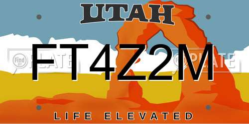 FT4Z2M Utah License Plate