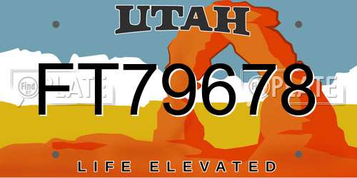 FT79678 Utah License Plate