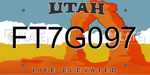 FT7G097 Utah License Plate
