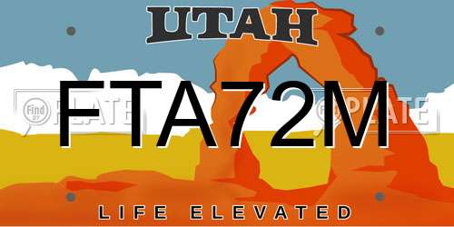 FTA72M Utah License Plate