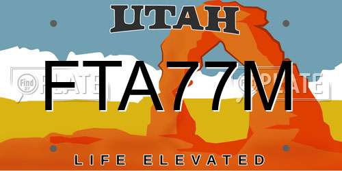FTA77M Utah License Plate