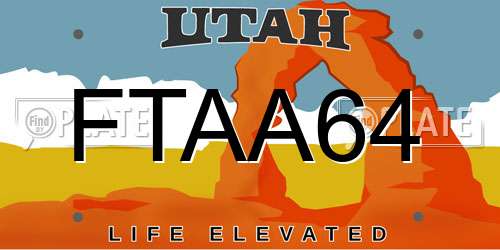 FTAA64 Utah License Plate