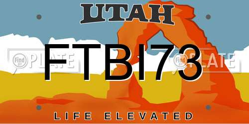 FTBI73 Utah License Plate