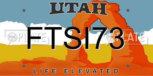 FTSI73 Utah License Plate