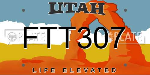 FTT307 Utah License Plate