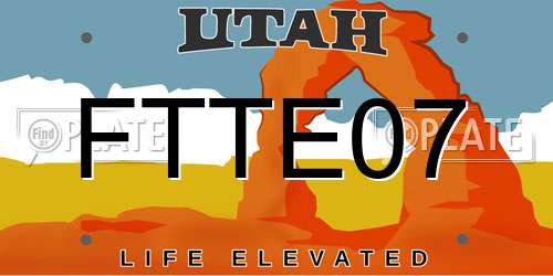 FTTE07 Utah License Plate