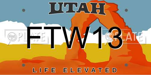 FTW13 Utah License Plate