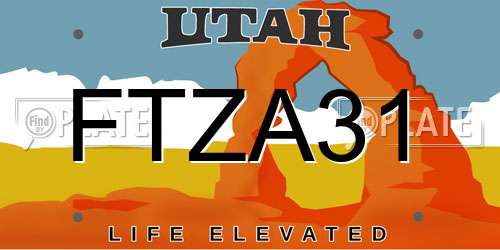 FTZA31 Utah License Plate