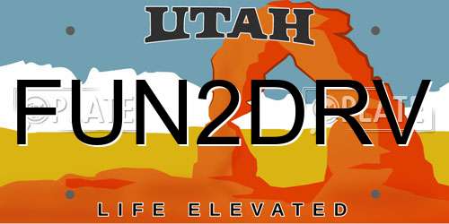 FUN2DRV Utah License Plate
