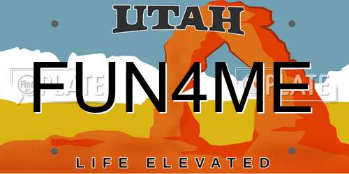 FUN4ME Utah License Plate