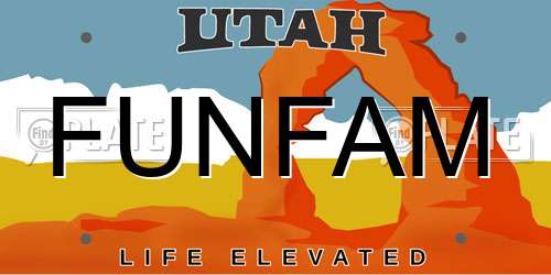 FUNFAM Utah License Plate