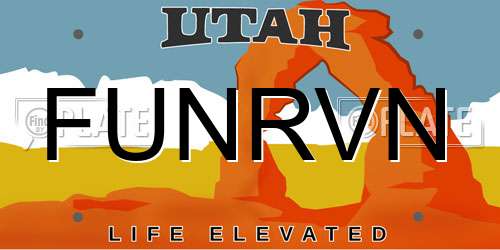 FUNRVN Utah License Plate
