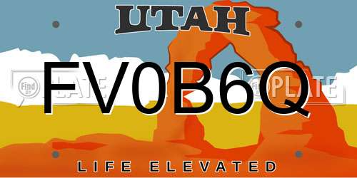 FV0B6Q Utah License Plate
