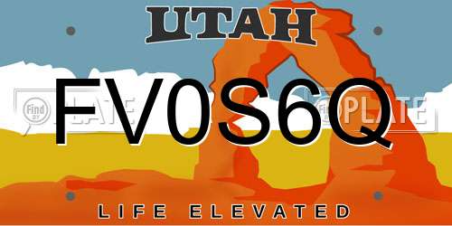 FV0S6Q Utah License Plate
