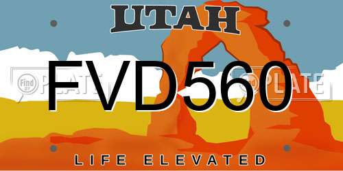 FVD560 Utah License Plate